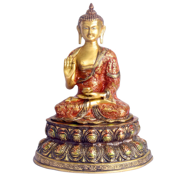 15.4 Inch brass Buddha Idol Peace and Serenity