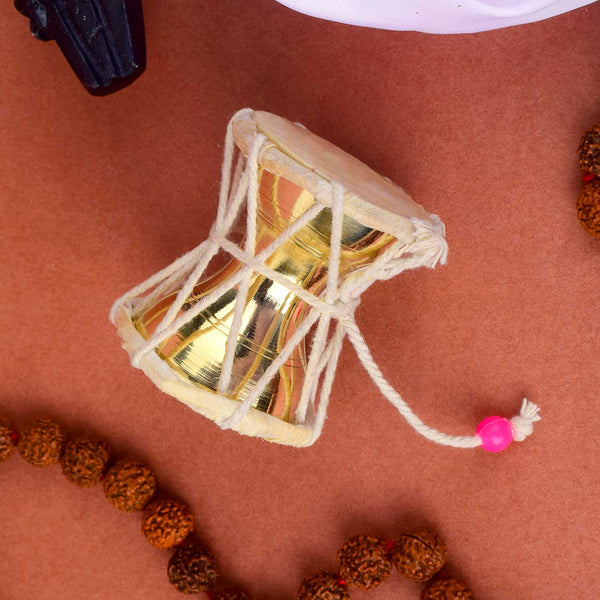 Divine Brass Damru - 2.5 Inch for Lord Shiva