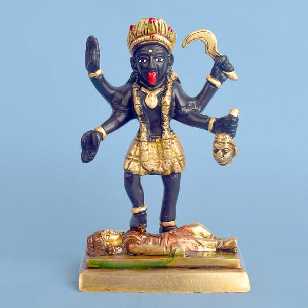 5.9 Inch Brass Kali Mata Sculpture