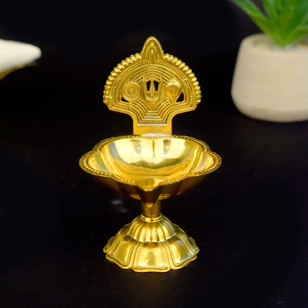 5 – 5.5 Inch Vishnu Stand Brass Diya with Stand