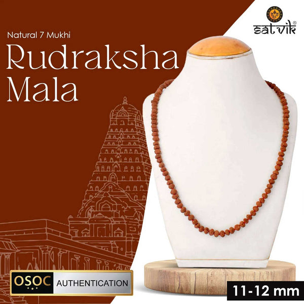 7 mukhi rudraksha mala 11-12 mm