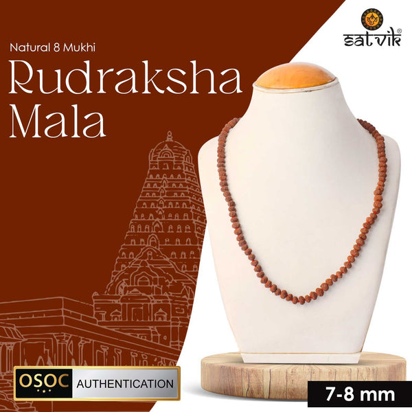 8 mukhi rudraksha mala 7-8mm