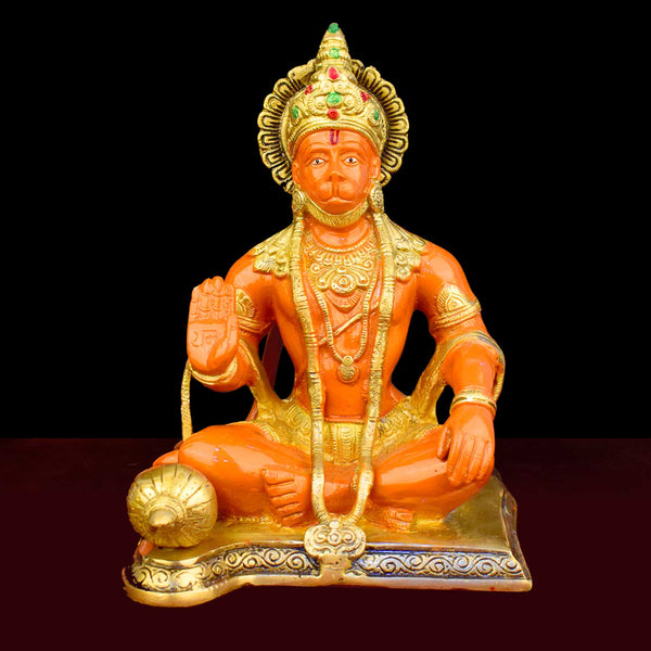 9.1 Inch Shree Kesari Hanuman Big Brass Idol