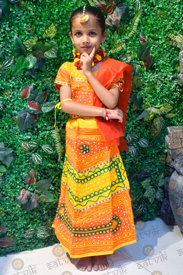 Elegant Chikankari Radha Dress for Girls – With Embellishments