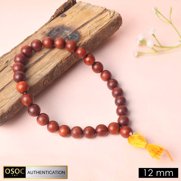 12mm 27 Bead Red Chandan Mani Mala