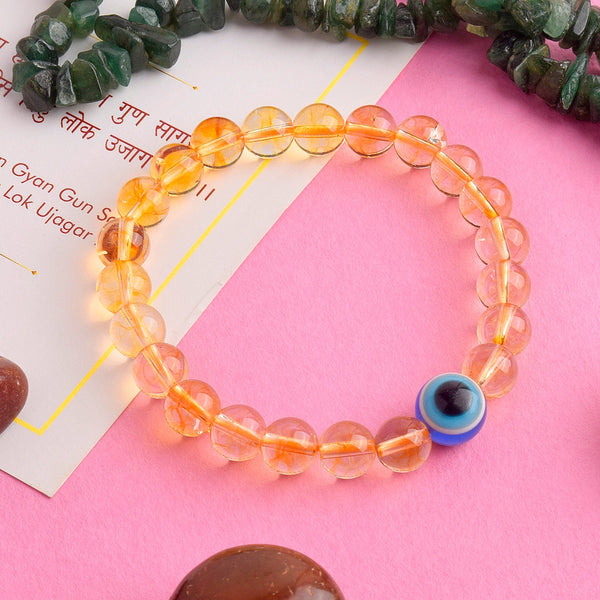 Authentic Citrine with Evil Eye Bracelet