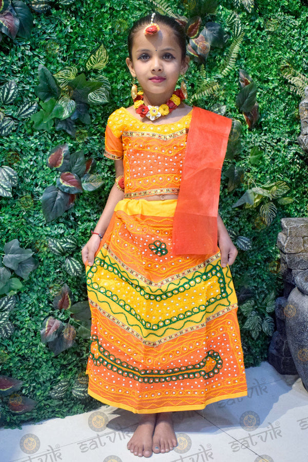 Elegant Chikankari Radha Dress for Girls – With Embellishments