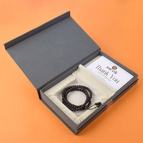 100% Original & Govt. Certified 6mm Karungali Mala with Sumeru Bead