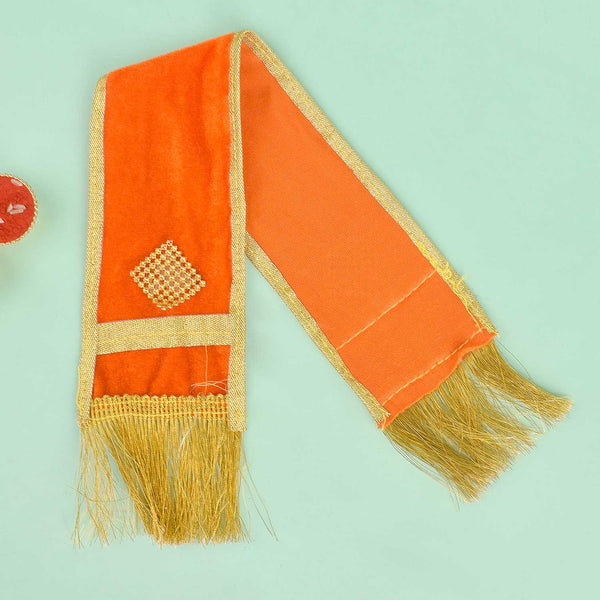 Beautiful Orange Color Patka/Duppata/Angvastra 14 Inch