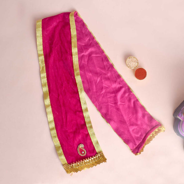 Beautiful Pink Angvastra/Patka/Duppata 32 Inch