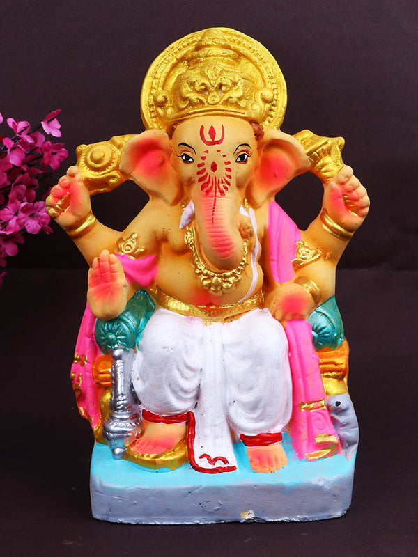 8.5 Inch Bhupati  Eco Friendly Ganesha Idol