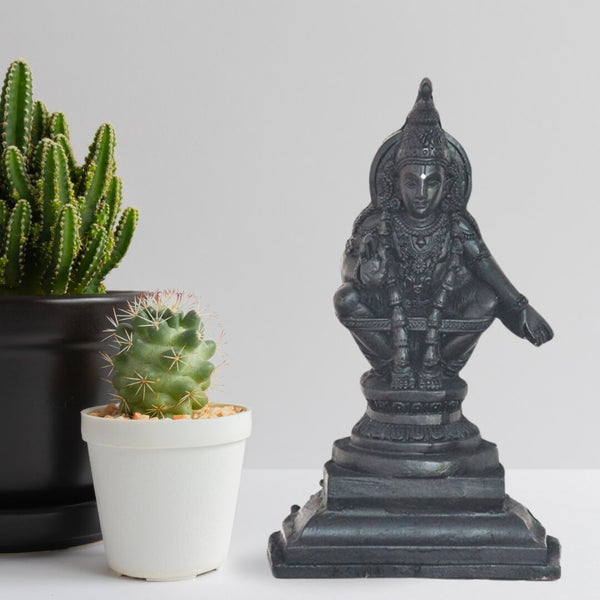 BLACK AYYAPPA IDOL IN POLYMARBLE- 5.5 INCHES