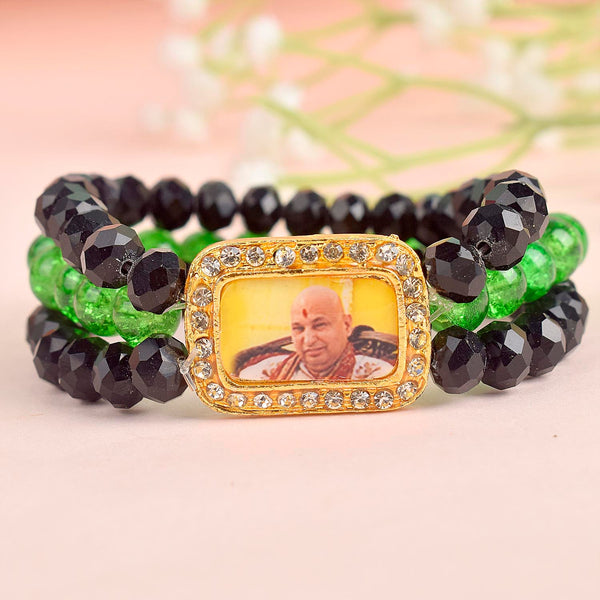 Black & Green Triple Layer Guruji Swaroop Bracelet