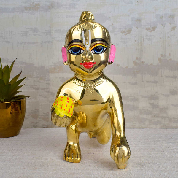 Brass Bal Gopal/Laddu Gopal Idol (Size 10)