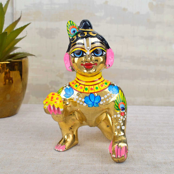 Brass Bal Gopal/Laddu Gopal Idol (Size 7)