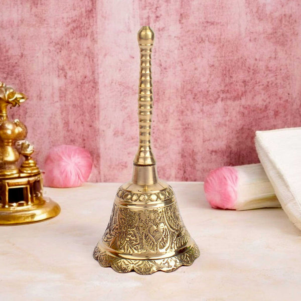 Brass Embossed Puja Bell