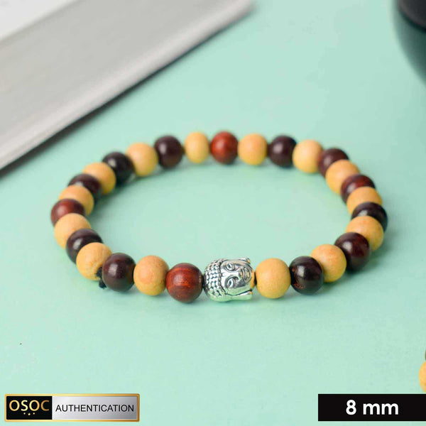 Buddha Red and White Sandalwood Bracelet