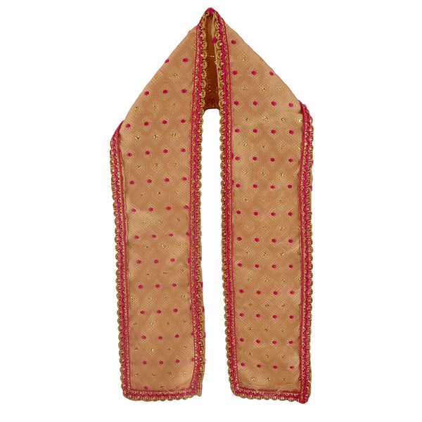 Cream and Pink Patka/Duppata/Angvastra 22 INCH