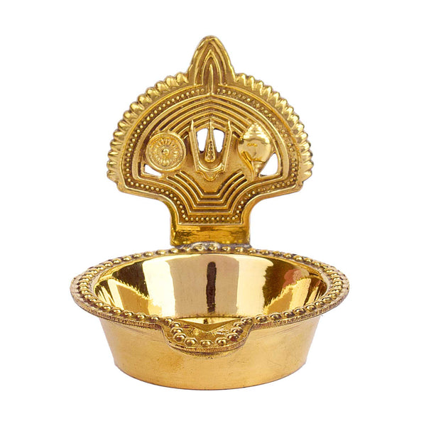 3–3.5 Inch Vishnu Brass Diya – Divine Brass Oil Lamp