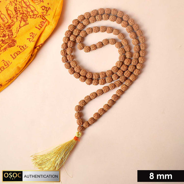 108 Beads 8mm 5 Mukhi Pathariya Rudraksh Mala