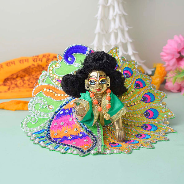 Divine Peacock Elegance Laddu Gopal Dress (Peacock & Mor Pankh Embroidery)