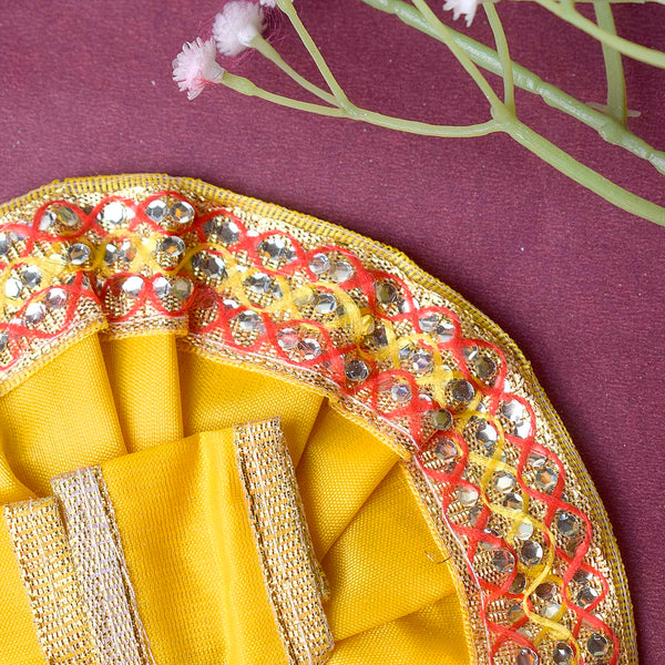 Enchanting Multicolour Laddu Gopal Dress with Golden Border