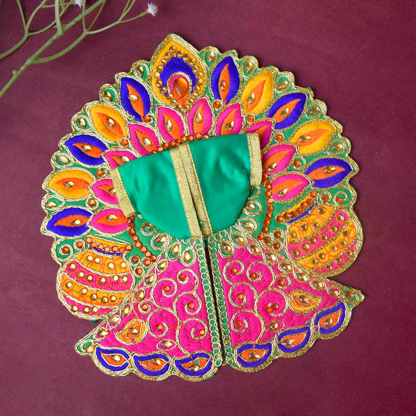Colourful Matka & Leaf Embroidered Laddu Gopal Dress (Assorted)