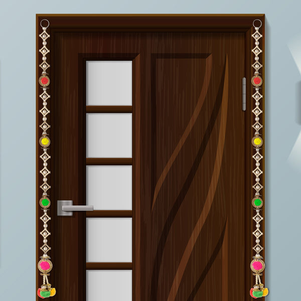 Elegant Pearls Wall Hanging with Pom Pom Tassels