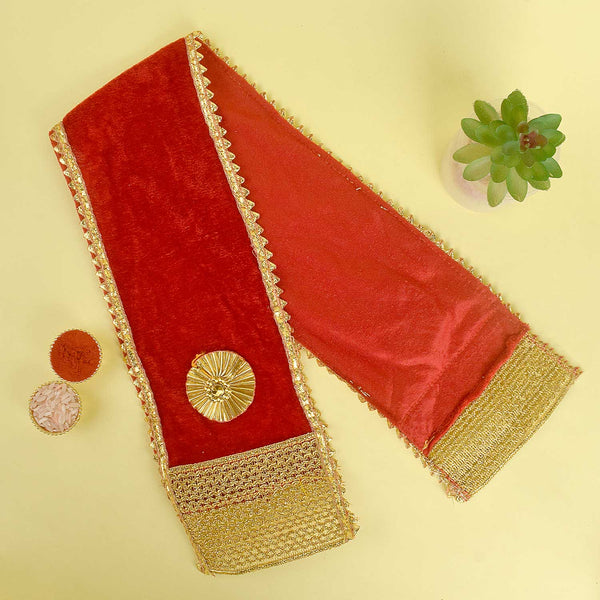 Red Grace Angvastra/Patka/Duppata for Festive