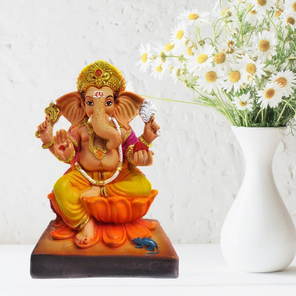 GANESHA IDOL FOR HOME DECOR IN -17 CMPOLYMARBLE