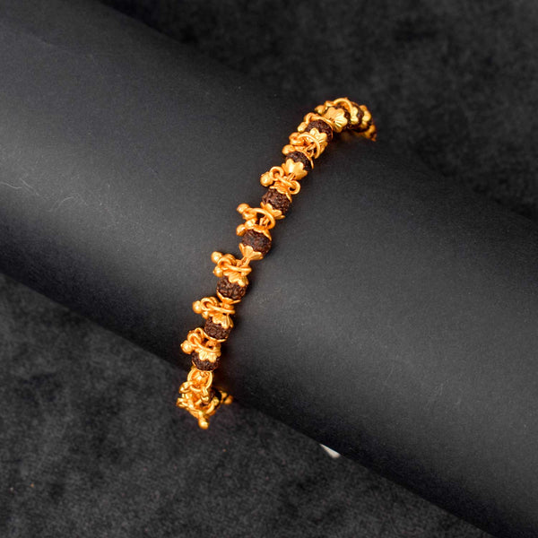 Gold Plated Rudraksha Bracelet for Women – Premium PVD Coating