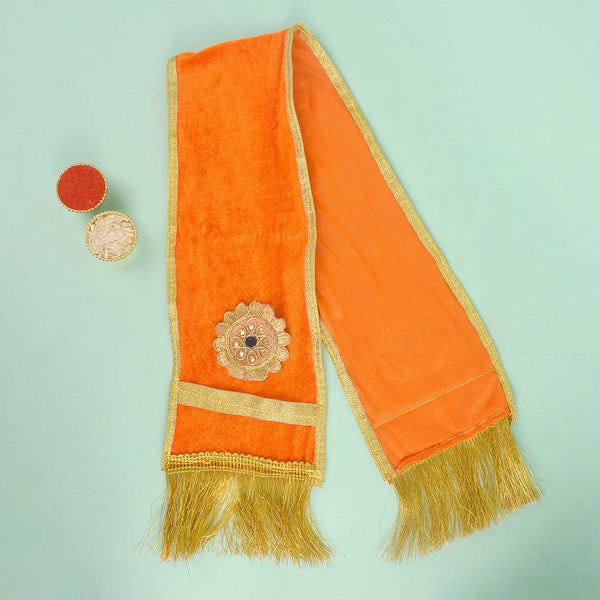 Graceful Orange Patka/Duppata/Angvastra 22/32 Inch
