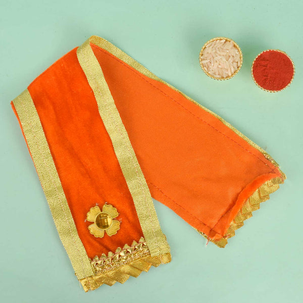 Graceful Orange Angvastra/Patka/Duppata for Rituals
