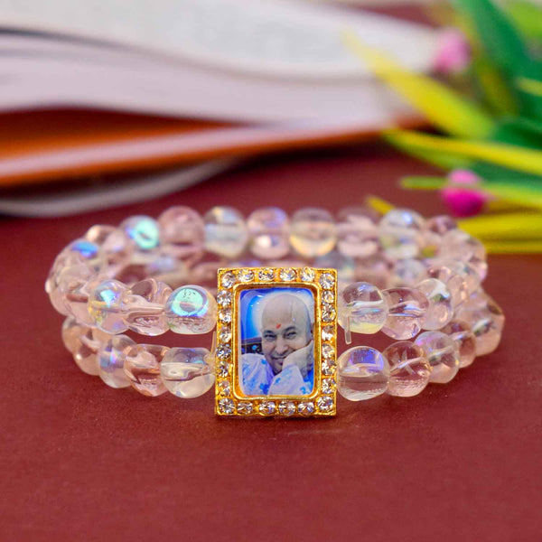 Guruji Bracelet White Beads (Assorted) – Pink & White