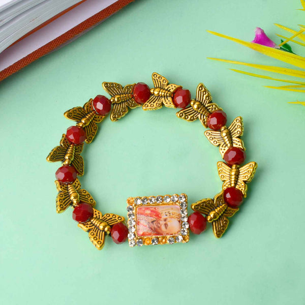 Elegant Guruji Swaroop Bracelet (Assorted) – Golden Butterflies & Beads