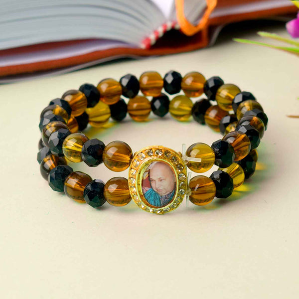 Jai Guruji Swaroop Bracelet – Black & Brown Beads
