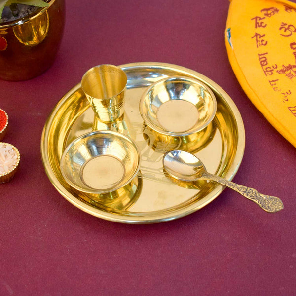 Laddu Gopal Bhog Thali Set – Extra Large 6-7 Inch Matki Embossed