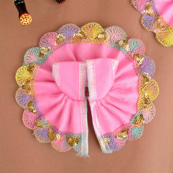 Light Pink Laddu Gopal Dress with Decorative Embroidered Border ( Size 0-2)