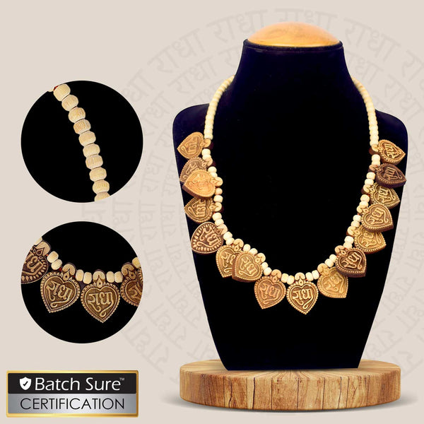 100% Original Tulsi Stems Beads with Wooden Radha Locket