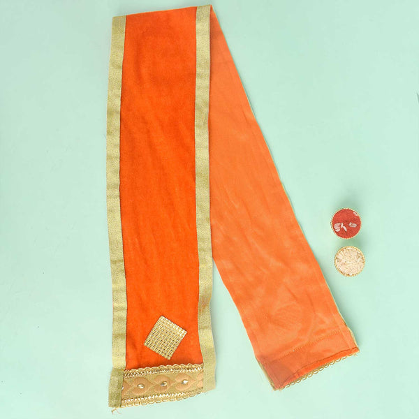 Mesmerizing Orange Angvastra/Patka/Duppata 22/32 Inch