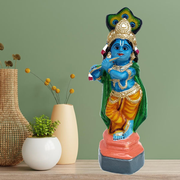 PAPER MACHE KRISHNA STATUE-45 CM
