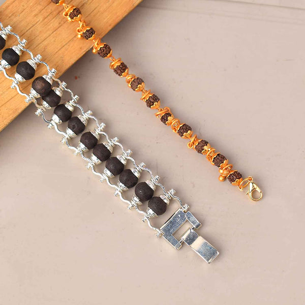 Govt. Certified Silver & Gold Spiritual Bracelet Combo – Premium PVD Coating