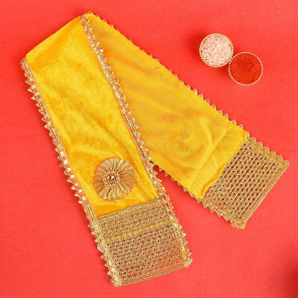 Premium Yellow Angvastra/Patka/Duppata Temple and Ritual