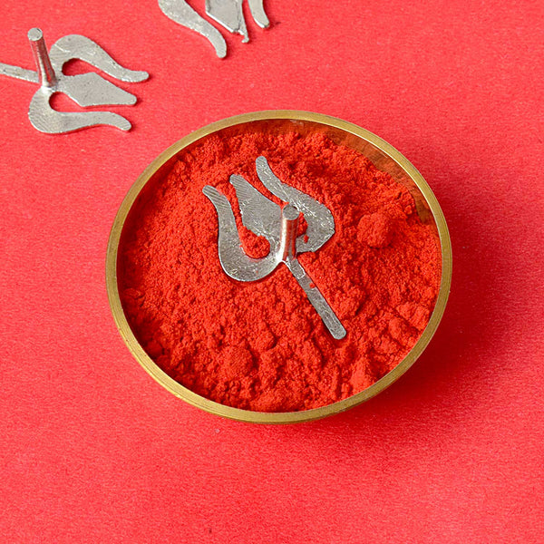 Silver Trishul Tilak Stamp Deity Ornament
