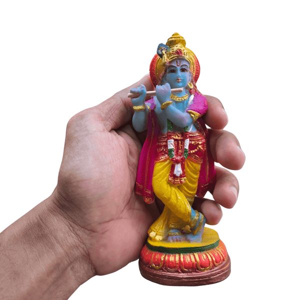 SMALL KRISHNA IDOL IN POLYMARBLE- 14 cm HEIGHT