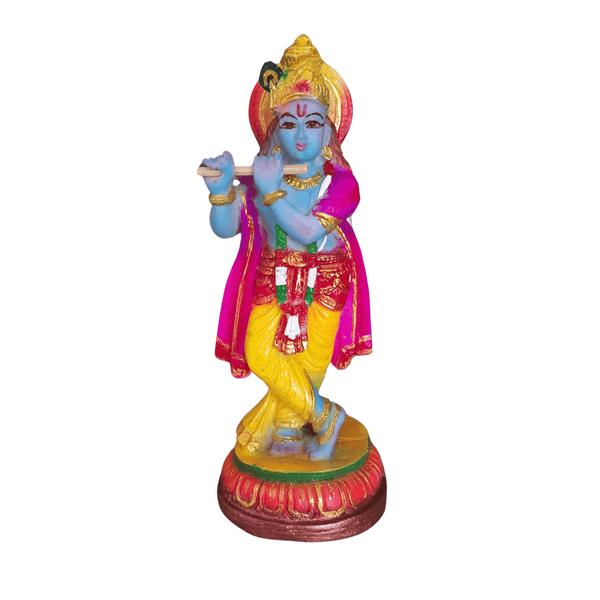 SMALL KRISHNA IDOL IN POLYMARBLE- 14 cm HEIGHT
