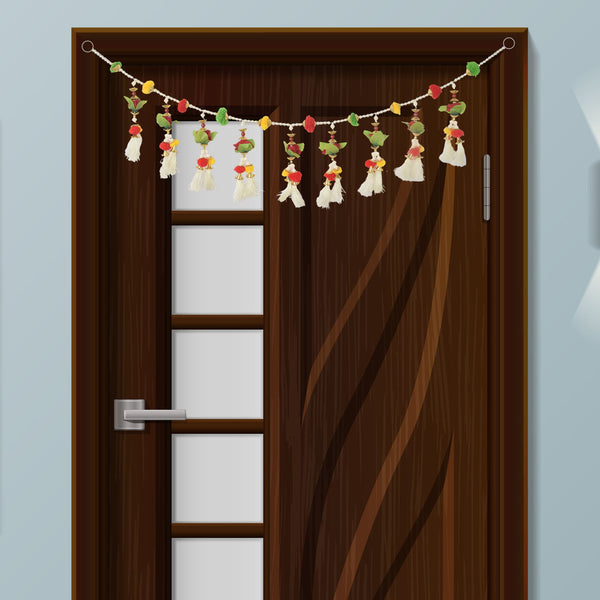 Pom Poms Toran Tassels with flowers - Festive Entrance