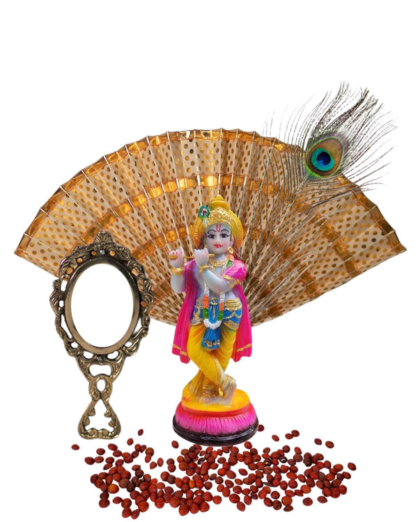 VISHUKANI KIT WITH SMALL POLYMARBLE KRISHNA IDOL- 15 CM