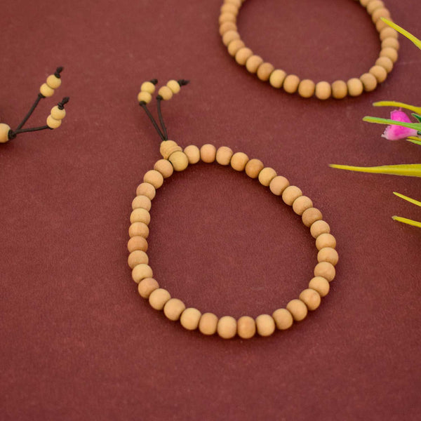 100% Original 6mm White Chandan Bracelet for Peace & Inner Calm