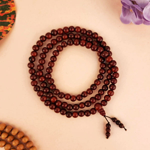 Certified 100% Original Authentic Pure Red Sandalwood Jap Mala (Andhra Pradesh)